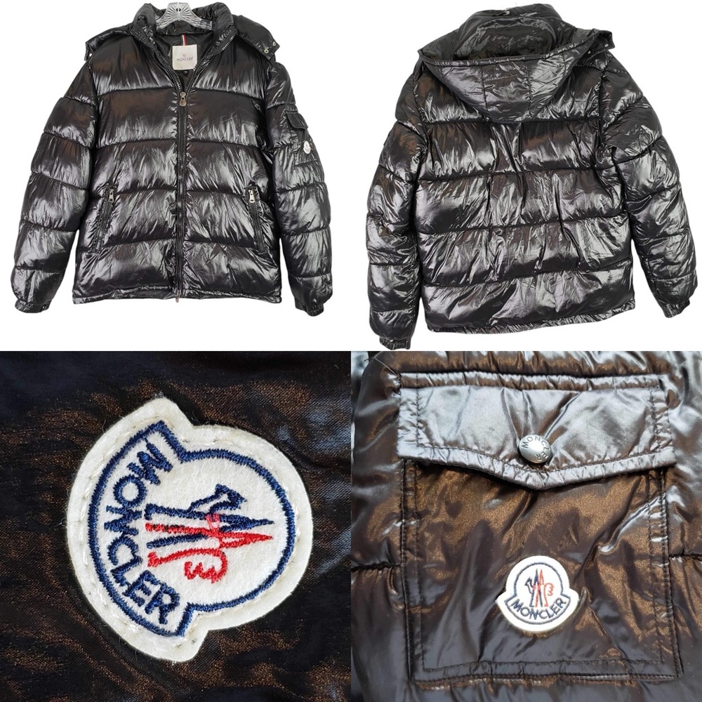Moncler Men's Shiny Black Puffer Jacket with Hood